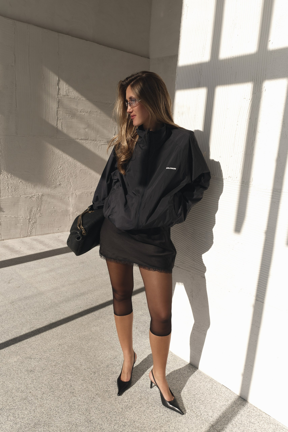 Юбка мини тонкое кружево bk