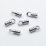 Концевик для шнура, цвет серебро (родий), размер 9,2*3,3 мм, внутренний диаметр 2 мм, цена за набор 2 шт