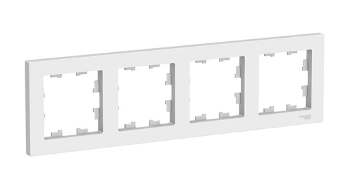 Рамка 4-постовая Systeme (Schneider) Electric AtlasDesign, белая (глянцевая), ATN000104
