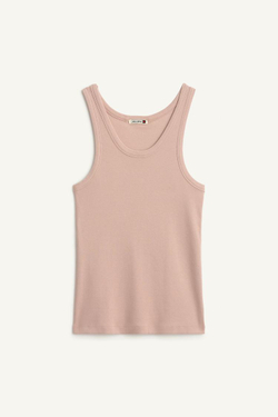 ZARA ТОП В РУБЧИК ИЗ ХЛОПКА, БЛЕДНО-РОЗОВЫЙ