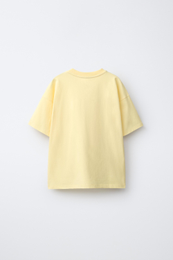 ZARA БАЗОВАЯ ОДНОТОННАЯ ФУТБОЛКА, МЯГКИЙ ЖЕЛТЫЙ