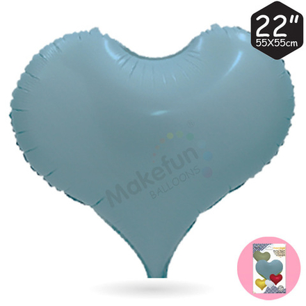 К 22" Сердце матовый Серо-голубой 50 см.