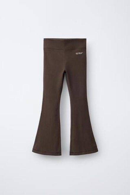 ZARA ЛЕГИНСЫ FLARE, КОРИЧНЕВЫЙ