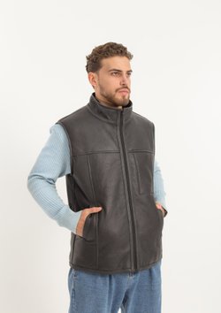 жилет из овчины мужской