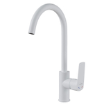 Смеситель для кухни 35k MIXLINE ML15-031W высокий излив б/отв боковая п/гайку (без подводки) БЕЛЫЙ