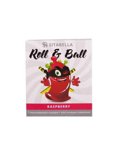 Стимулирующий презерватив-насадка Roll & Ball Raspberry (Цвет: прозрачный)