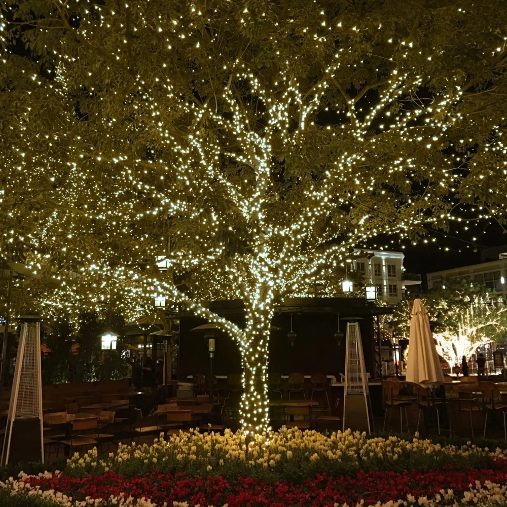 Гирлянда для улицы 16м 180 ламп LED чёрный провод, 8 реж. IP-65, Белый (возможность соединения)