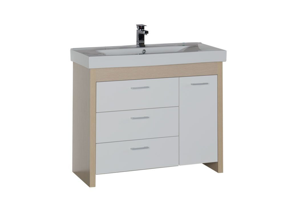 Тумба с раковиной Aquanet Тиана 100 светлый дуб