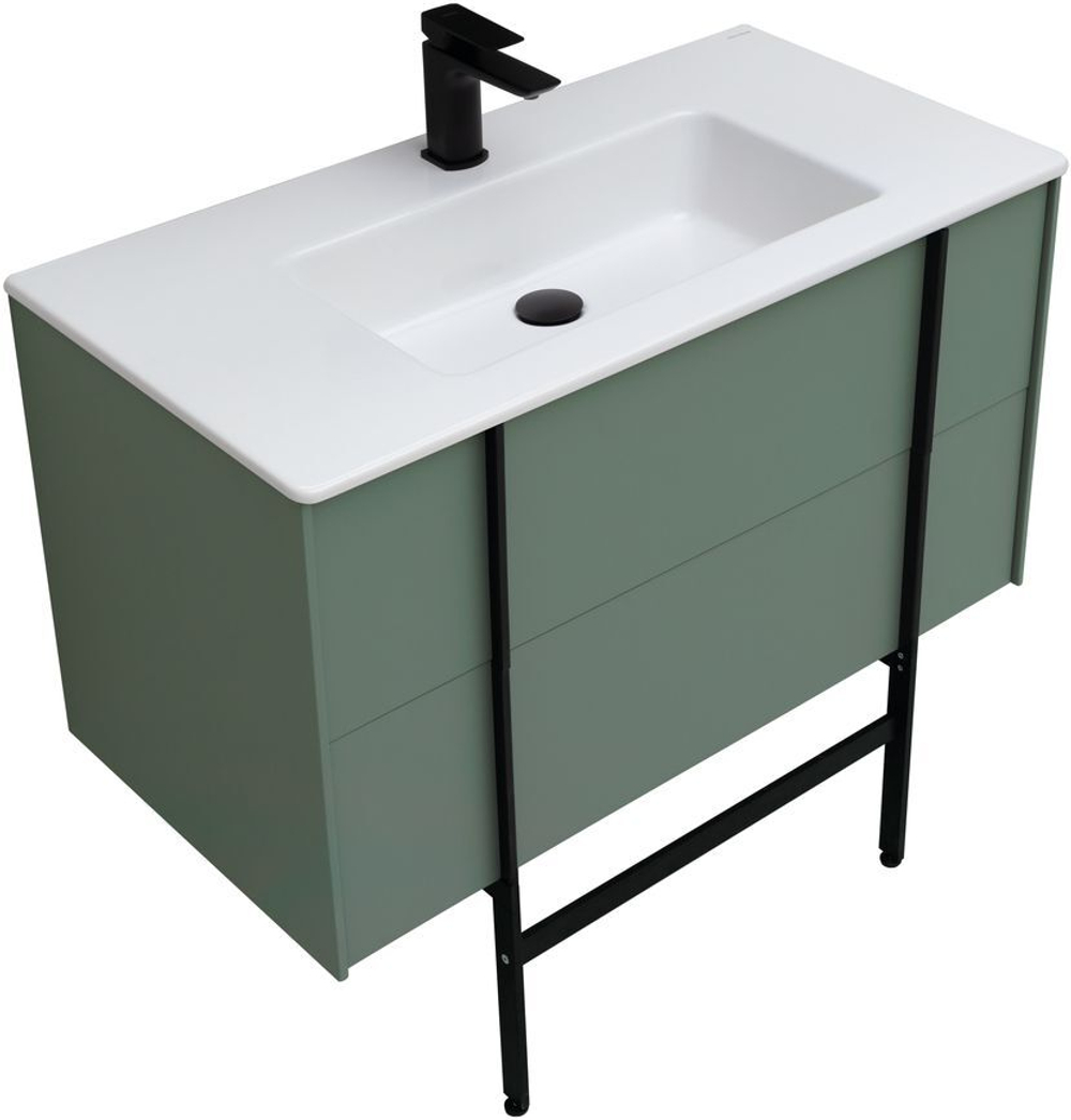 Тумба с раковиной Allen Brau Reality 90 см 1.32006.CGM олива матовый