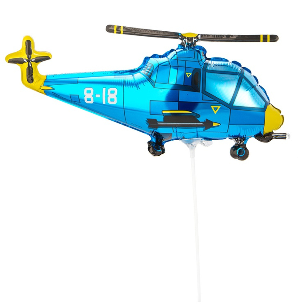 Шар Фольгированный Вертолет синий (Синий)