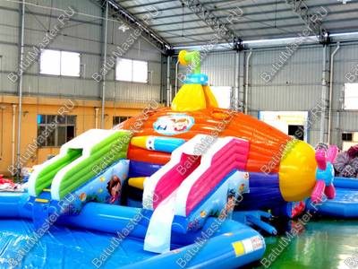 Надувной назменый аквапарк «Субмарина», 20*9*4,5 м с двумя бассейнами