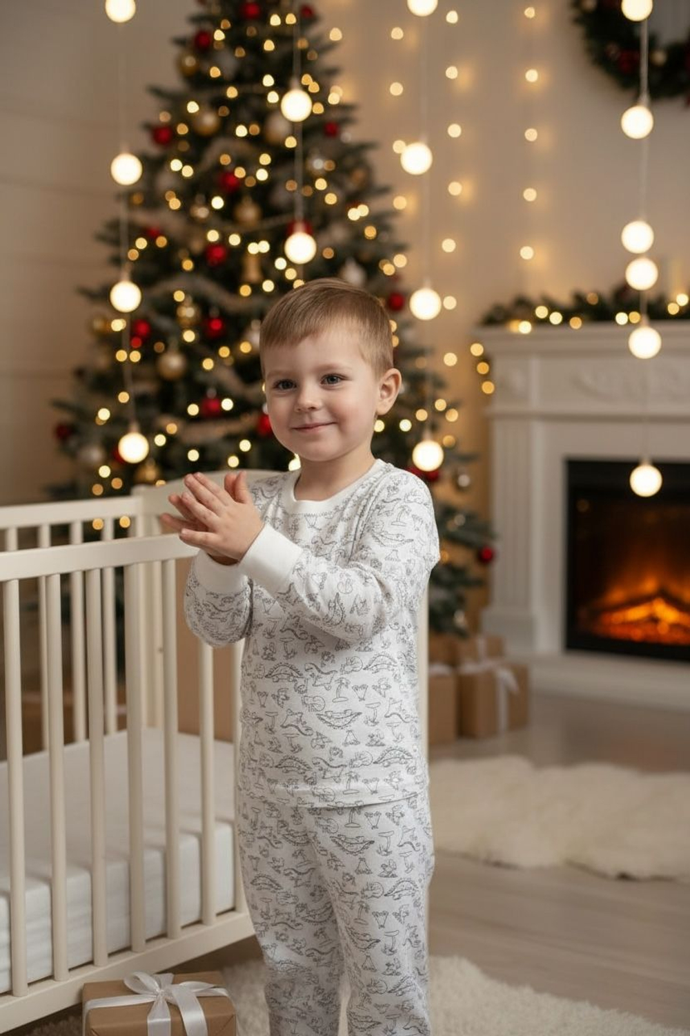 Пижама детская 100% хлопок белая