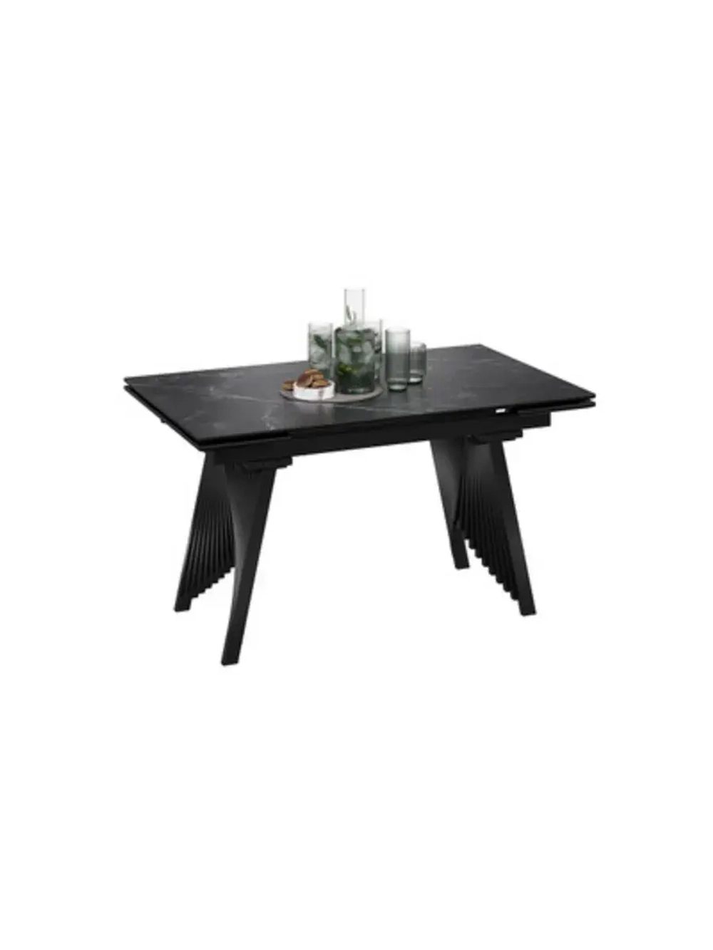 Стол кухонный Керамика черный мрамор 140(200)х85х78 см