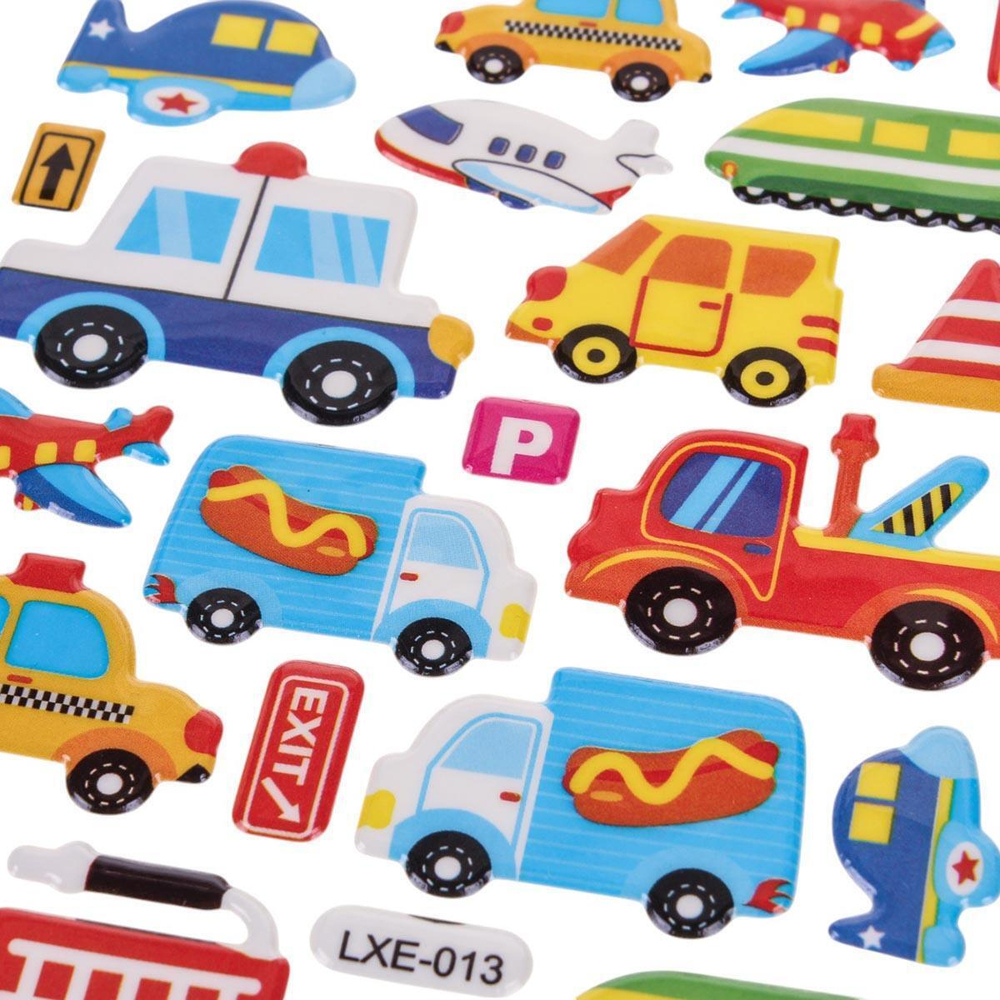 Наклейки выпуклые "Машины" 20*10см.