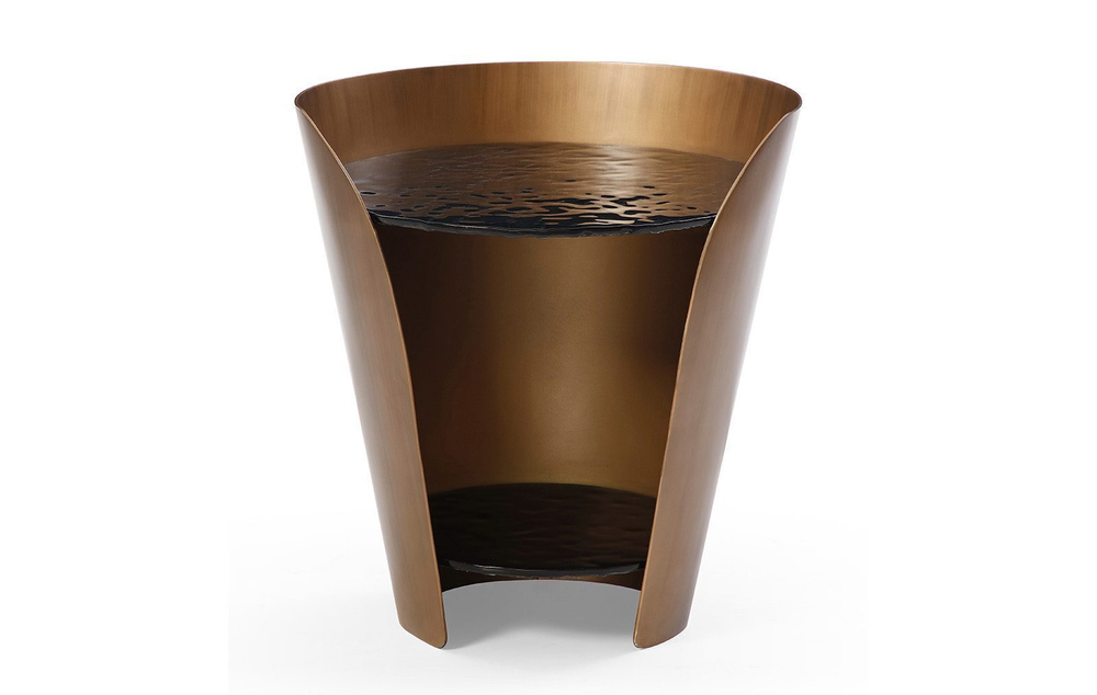 Стол журнальный ET6123 (D48,6) закаленное стекло/бронзовый