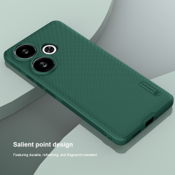 Усиленный двухкомпонентный чехол зеленого цвета (Dark Green) от Nillkin для Xiaomi Redmi Turbo 3, серия Super Frosted Shield Pro