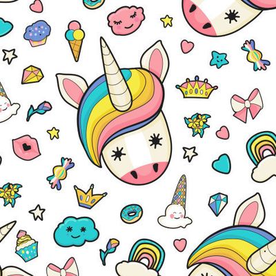 мордашки единорогов с предметами декора