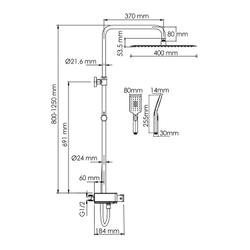 A113.119.126.CH Thermo Душевой комплект с термостатическим смесителем