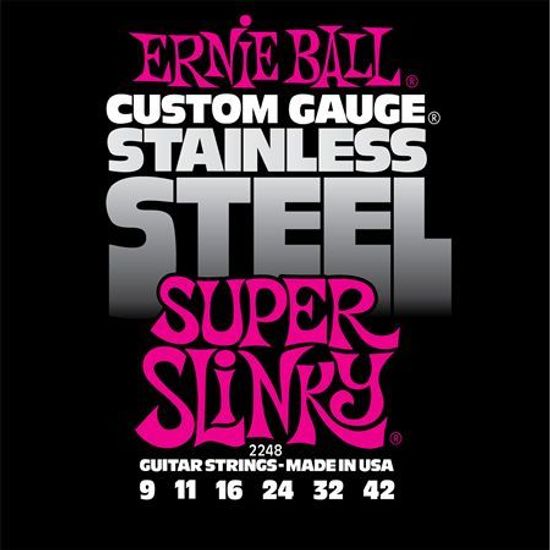 Струны для электрогитары ERNIE BALL 2248 Stainless Steel Slinky Super 9-42