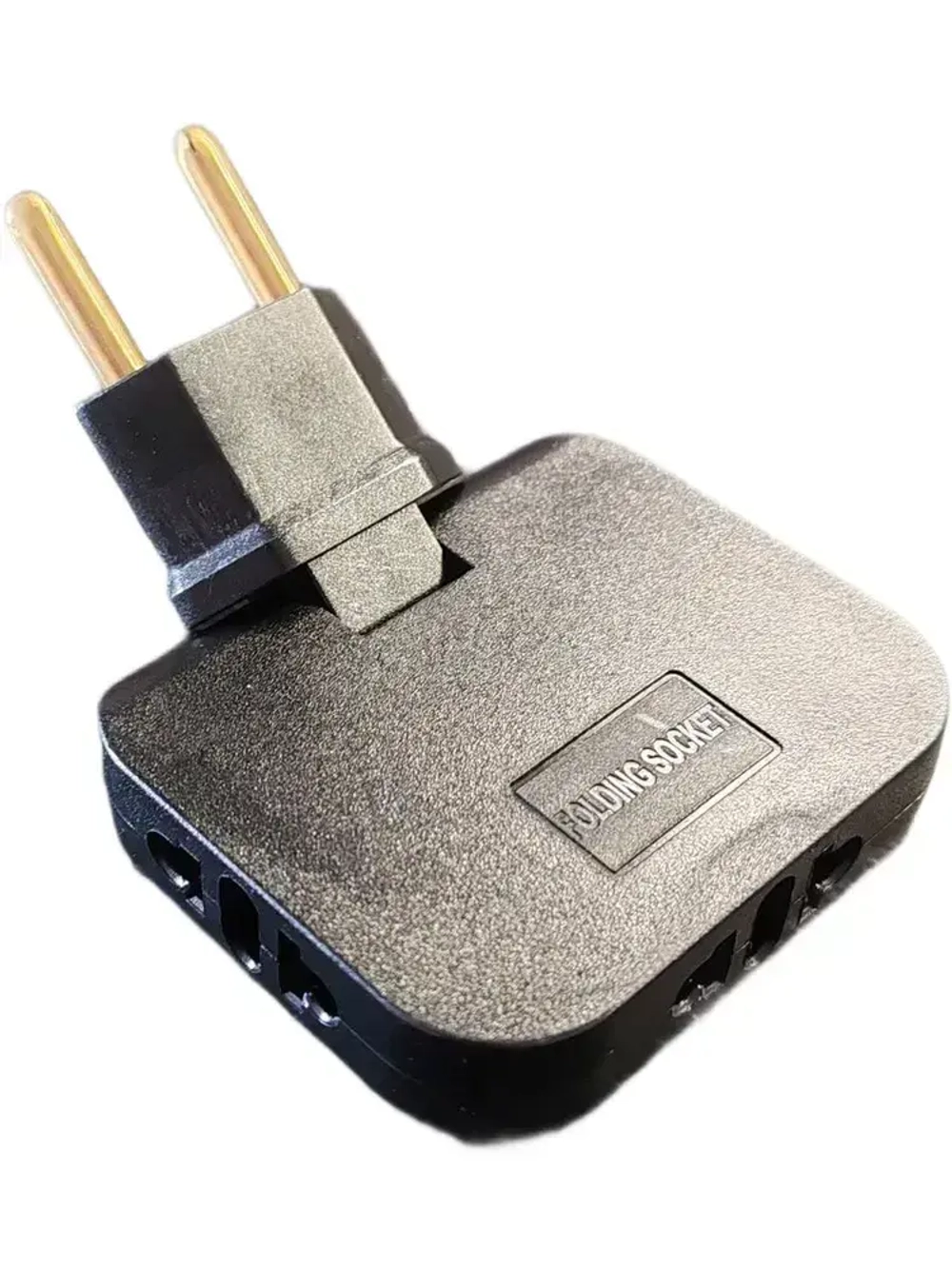 Тройник плоский поворотный, черный, 180 градусов 3х220В (БЕЗ USB) для розетки, сетевой разветвитель электрический, черный переходник