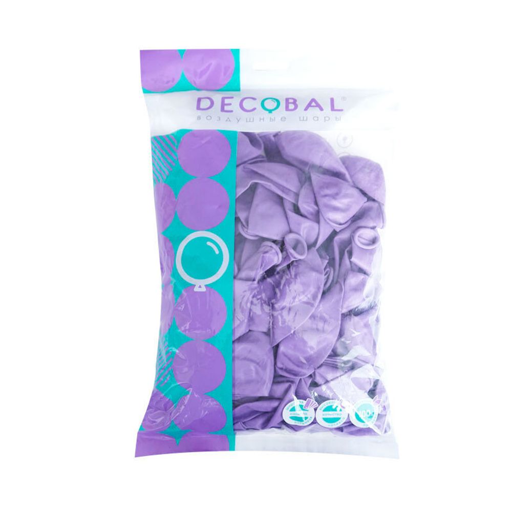 Фиолетовый Макаронс, Пастель / Floral, латексный шар 50шт.