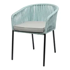 Плетеный стул Asar, черный/серо-голубой