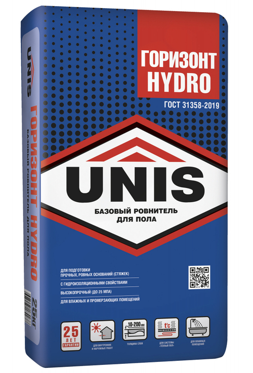 Ровнитель для пола UNIS ГОРИЗОНТ HYDRO водостойкий базовый  25 кг