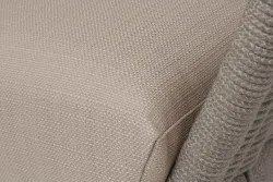 "Фиджи" диван 3-местный плетеный из роупа, каркас алюминий светло-серый (RAL7035) муар, роуп серый меланж круглый, ткань Mossle бежевая