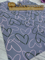 Кулирка / Розовые сердечки на серо-голубом