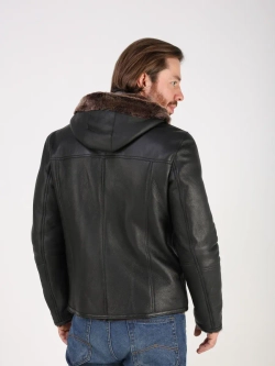 Дубленка зимняя куртка натуральная с капюшоном косуха