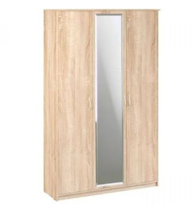 Шкаф 3-х створчатый Дуэт Люкс с зеркалом Дуб Сонома светлый