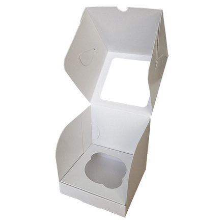 Коробка с окном для 1 капкейка, белая, 100х100х100 мм