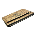 COACH Coated Canvas With Smooth Leather Clutch Laptop Bag Large Women"s Khaki