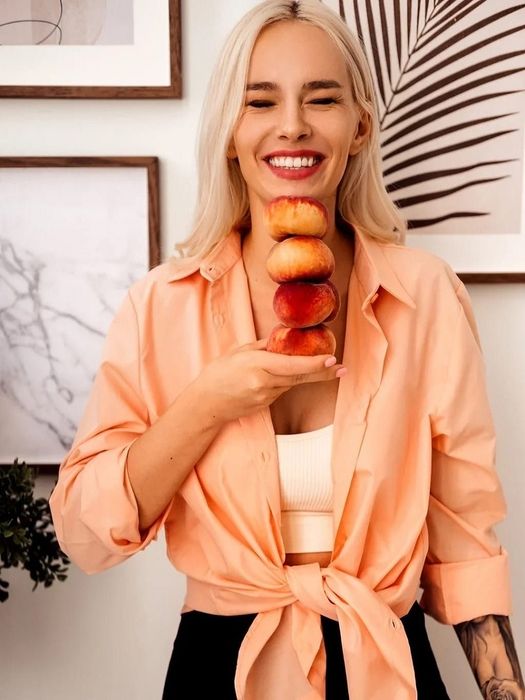 Рубашка из хлопка (персиковая)