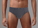 Мужские трусы-слипы с геометрическим рисунком (Размер: M) (Цвет: темно-синий)