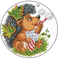 Вышивка крестиком "Ежик", 21х21 см
