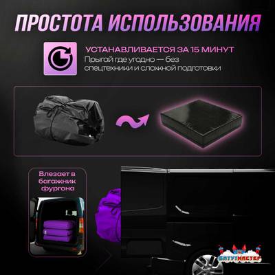 Надувная подушка «SoftLand» для приземлений и отработки трюков, 7,05×5,75×1,35 м
