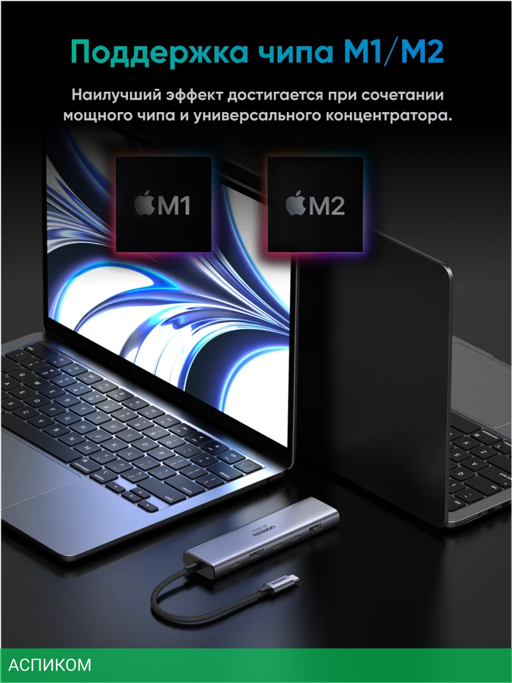 Док-станция Ugreen CM511 Space Gray (45521)