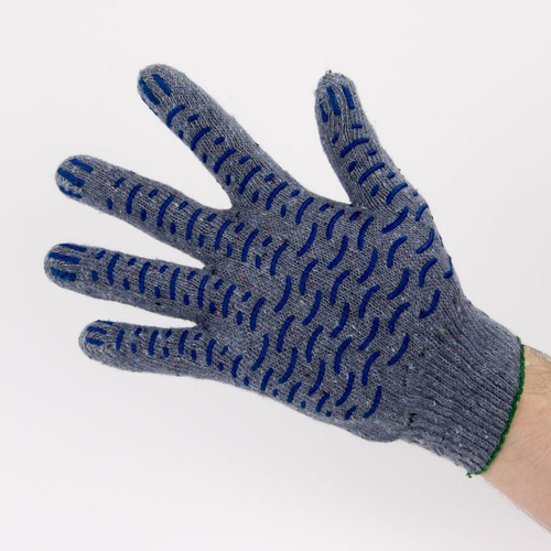 ПЕРЧАТКИ  х/б с ПВХ напылением (точка) СЕРЫЕ СИБРТЕХ