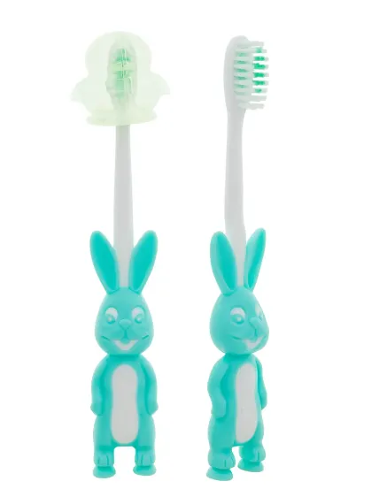 Зубные щетки детские Hi Dent Bunny мягкая с колпачком 7-10лет зеленая 2шт