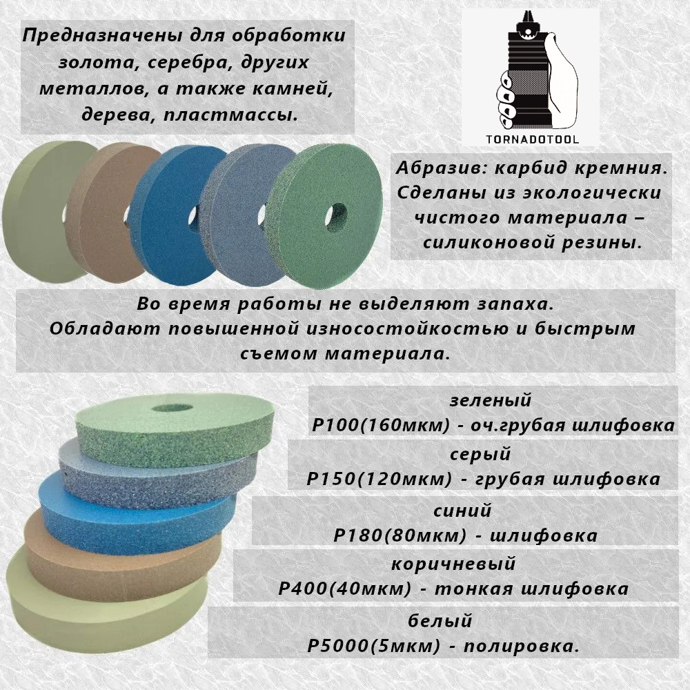 Диск шлифовальный Tornadotool d 48х7.5х10 мм Белый