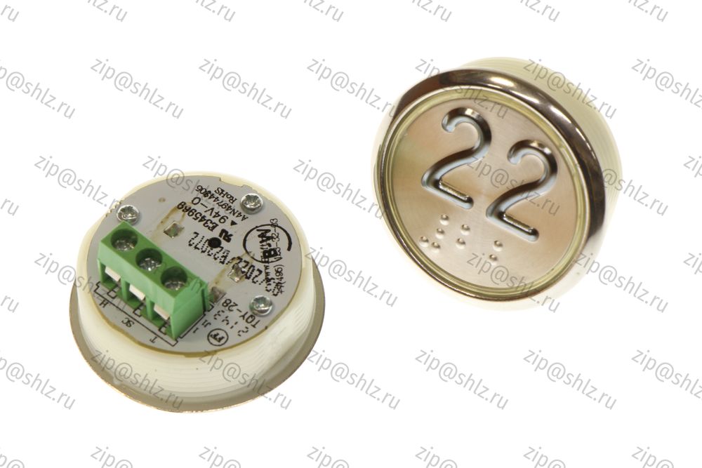 Кнопка (кнопочный модуль) BBP-R331-CMPLT-D-W &quot;22 этаж&quot;, круглая, динамическая белая подсветка, Брайль.