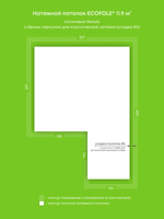 Натяжные потолки 30.6 м2, 0.9 м2, 11.9 м2, 4.4 м2