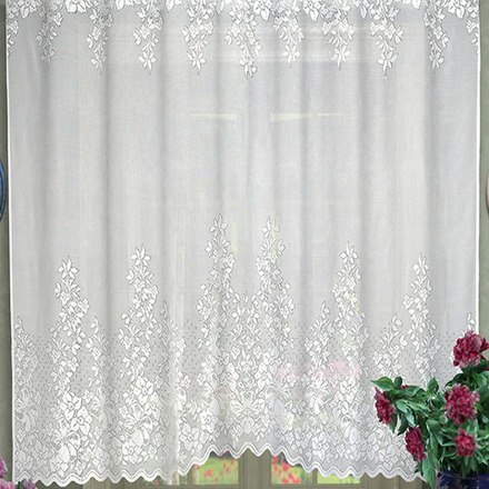 Занавеска "Л. 587", цвет белый, на шторной ленте, Беларусь.