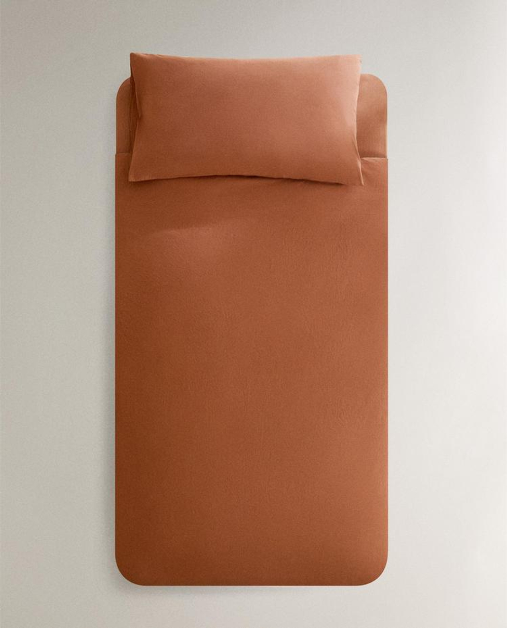 ZARA HOME ДЕТСКИЙ ПОДОДЕЯЛЬНИК ИЗ ХЛОПКА, КОРИЧНЕВЫЙ