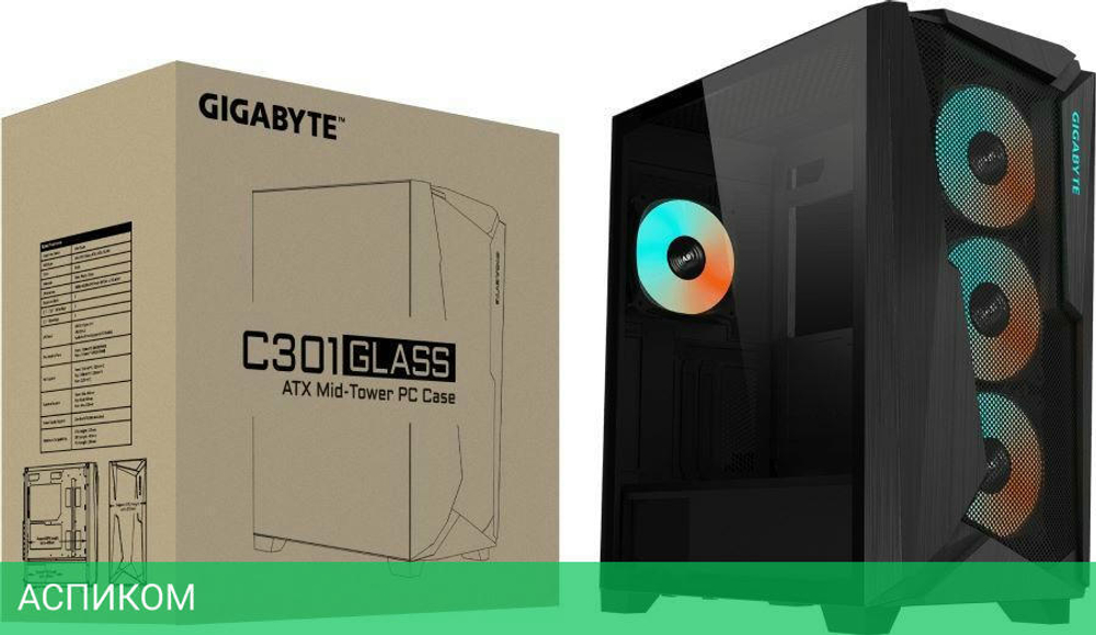 Корпус GigaByte Glass E-ATX без БП Black (C301)