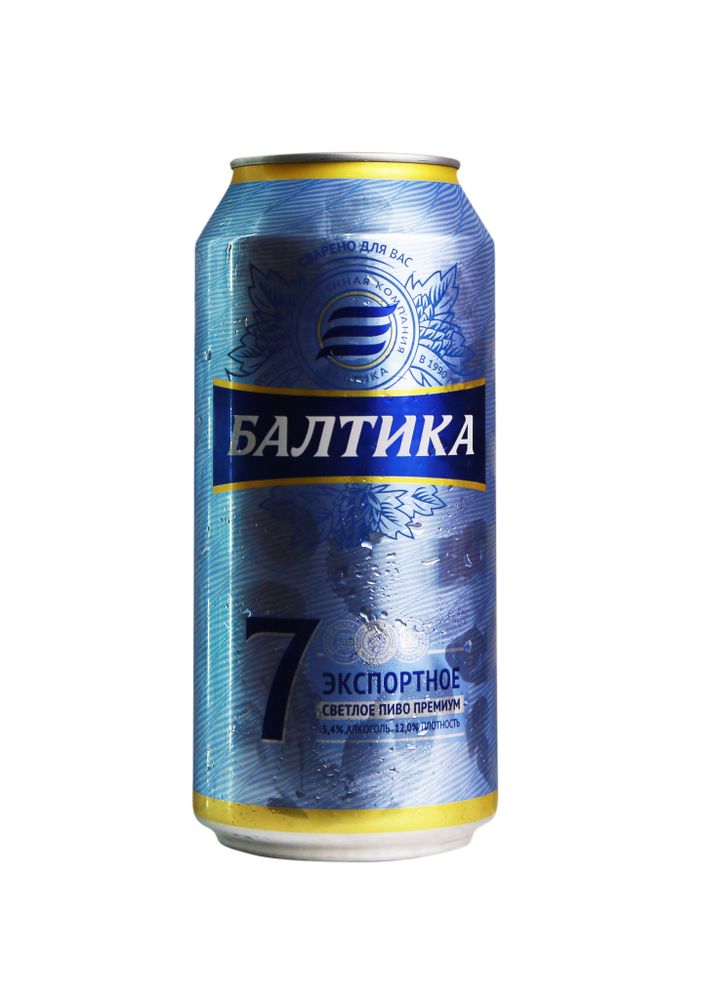 Пиво Балтика Экспортное №7 светлое пастеризованное 0.9 л.ж/б