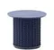 Уличный приставной столик Sedalis из алюминия и веревочного шнура синего цвета Ø50 см