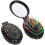Расческа массажная складная «Your hair style» с зеркалом, овал, разноцветные зубья, микс 4-5 цветов, 5,4*17см●