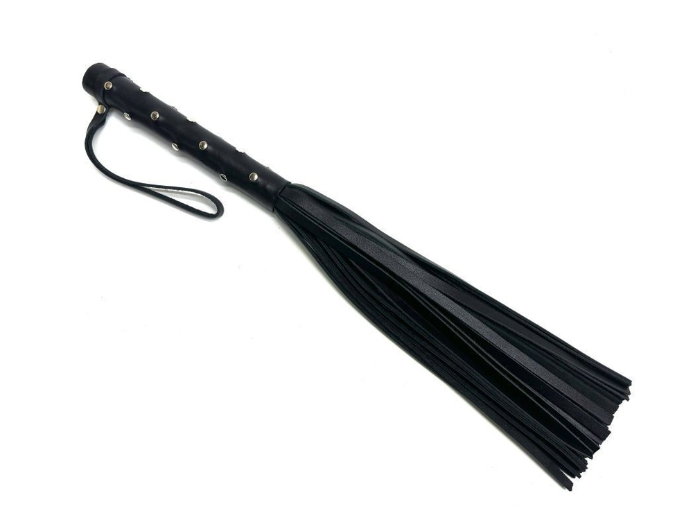 Кожаная плеть «Звездное небо» - 43 см. (Цвет: черный)